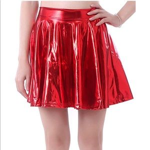 Red Metallic Skirt